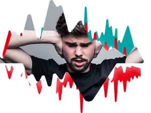 A man blocking their ears with hands to block popping sound